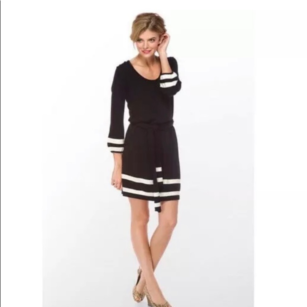 Lilly Pulitzer Black Ivory Stripe Sweater Dress XS